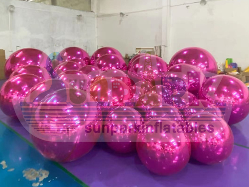 Pink Inflatable Chrome Orb Details