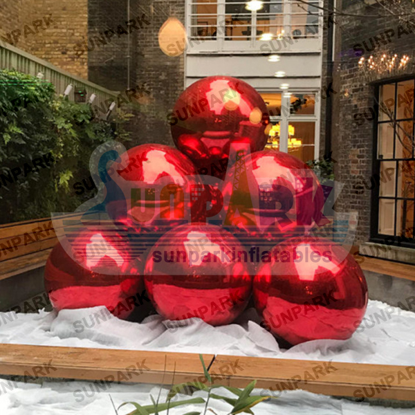 Red Inflatable Chrome Sphere