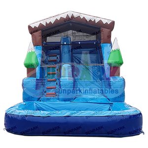 Inflatable Water Slide with Pool