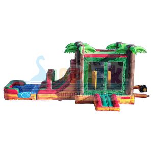 Tropical Bounce House Slide Combo