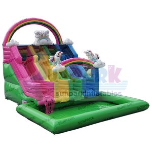 Unicorn Water Slide with Pool