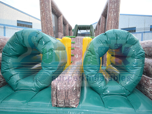 Inflatable Obstacle Course for Adults with Tunnel Entrance