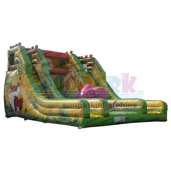 Jungle Zoo Inflatable Slide