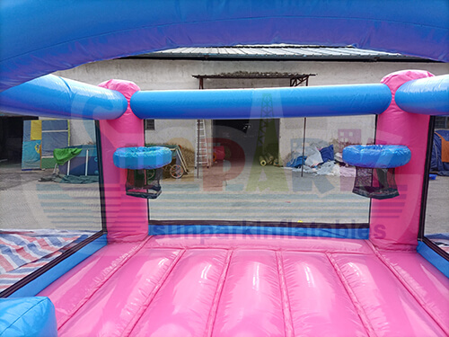 Pink Bounce House with Slide Details